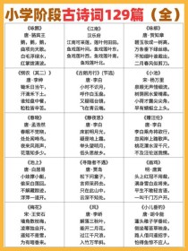 语文古诗必背61目录