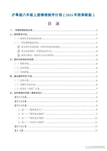 八年级上册物理教学计划如何高效落实？