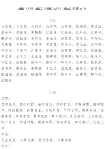 一二年级aabb式的词语有哪些