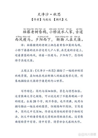 天净沙·秋思题目何意？