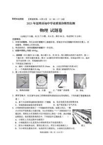 2025九年级物理试卷考什么？
