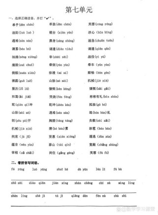 七年级下册语文词语有哪些重点难点？
