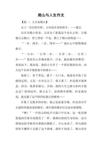 人生如登山作文600字