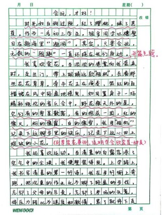 会玩才好初三作文600