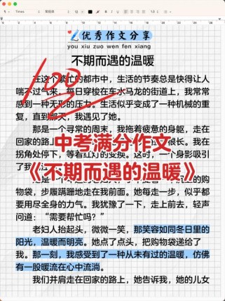 不期而遇的温暖中考满分作文