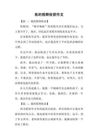 暑假的收获600字作文