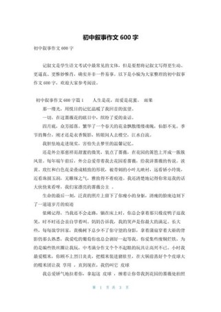 中考作文600字记叙文