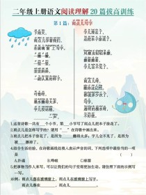二年级语文阅读题怎么提分？