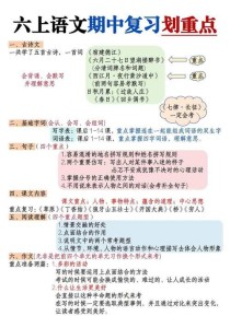 六年级上册语文期中复习重点有哪些？