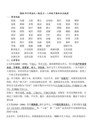 九上语文复习资料如何高效掌握考点？