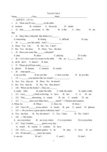 人教版七年级上册英语单元练习
