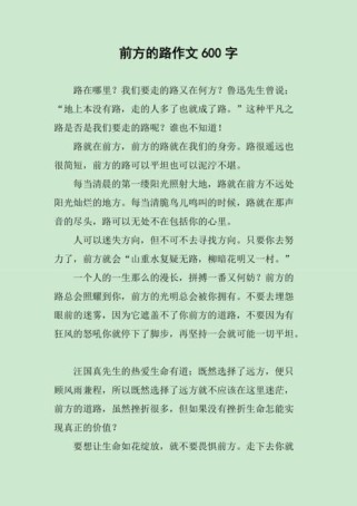 前方的路600字作文