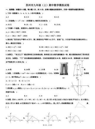 九年级上册半期考试卷有何重点与难点？