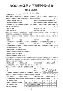 九年级下册历史模试卷