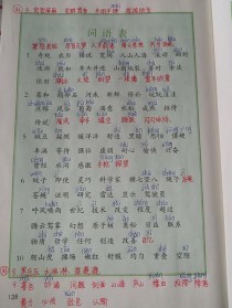 4年级上册语文书词语有哪些？