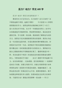 初中压力作文600字
