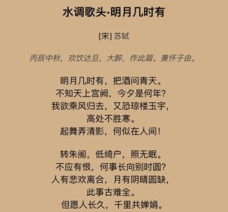 水调歌头古诗中招试题