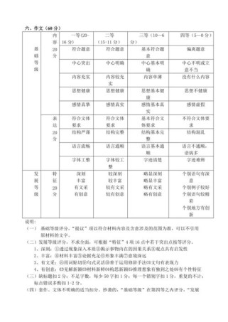 高考作文评分标准表有何关键评分维度？