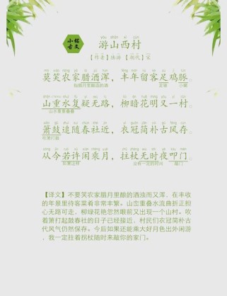 游山西村阅读题考点何在？