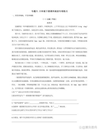 六年级下册语文阅读理解如何高效提分？