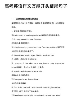 高中英语作文开头万能句子有哪些？
