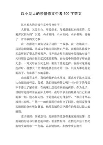 600字作文如何以小见大？
