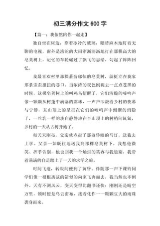 中考600字作文如何快速写高分？