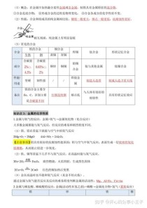 九年级化学第八单元核心知识点有哪些？