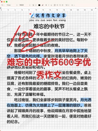 关于中秋节的作文初一