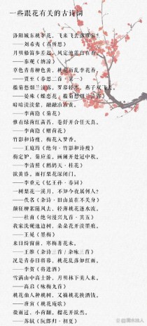 初中的带花的古诗词
