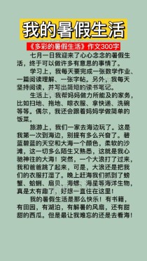 暑假生活作文300字里藏着什么小故事？