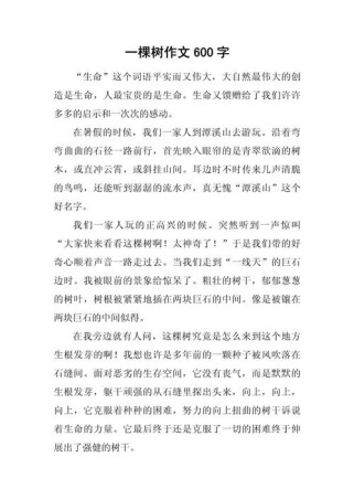 关于树的作文初中