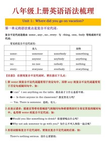 八年级上册英语语法重点有哪些？