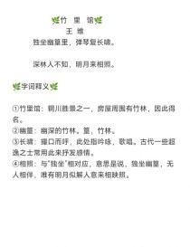 竹里馆古诗文阅读答案