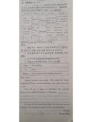 九年级上册第二单元英语作文