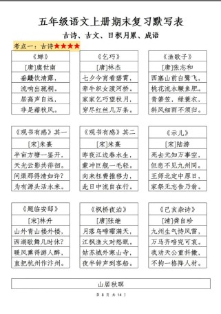 古诗文默写题型分几类？