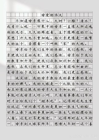 关于母爱的中考作文