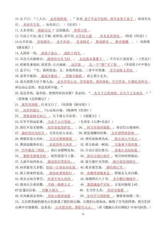 江西会考语文古诗词默写有哪些高频考点？