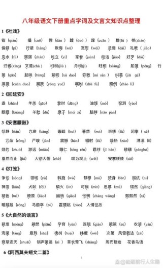七年级下册语文重点字词有哪些？