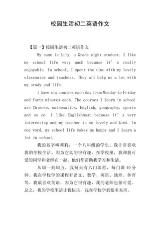 我的初中生活英语作文
