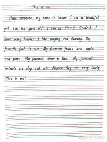 this is me 英语作文怎么写？