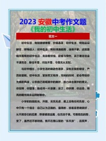 安徽中考作文范文有何亮点值得借鉴？