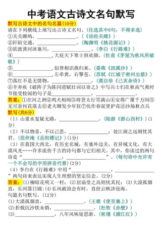 初中古诗练习题及答案，如何高效掌握考点？