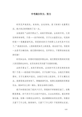 初中我在努力的作文