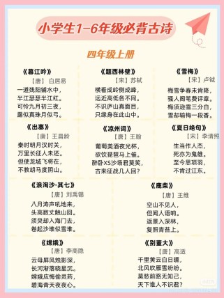 4-6年级古诗有哪些？