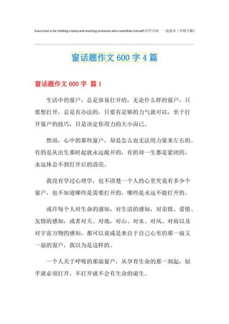 我心中的窗600字