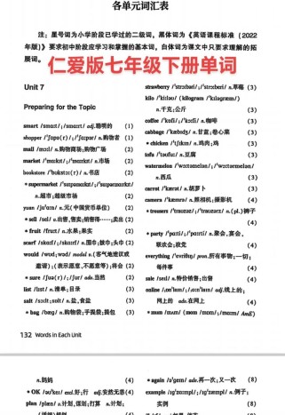 七年级仁爱版下册单词怎么高效记？