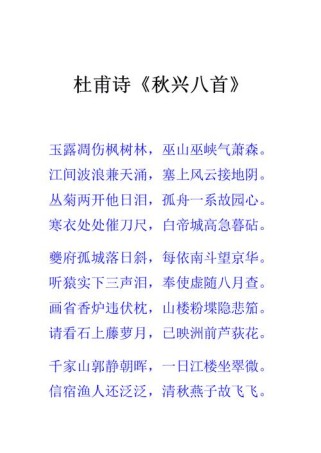 杜甫秋兴古诗阅读答案有何深意？