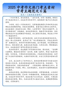 2025满分作文中考