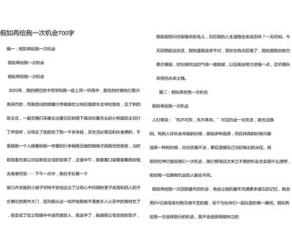 给_一次机会作文